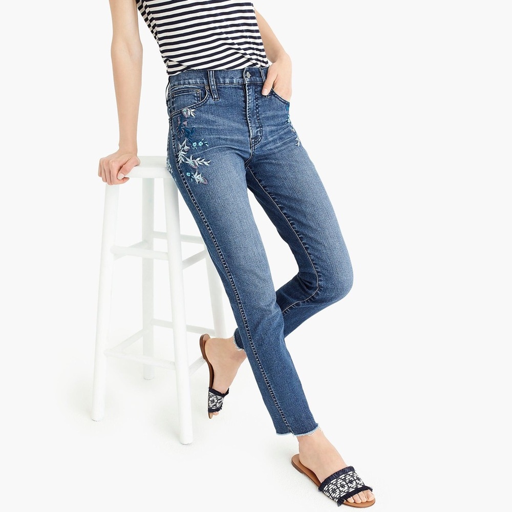 J. Crew floral Embroidered Vintage Strait Jean 29